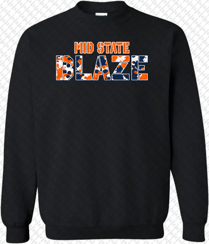 Blaze Block Camo Design Crewneck