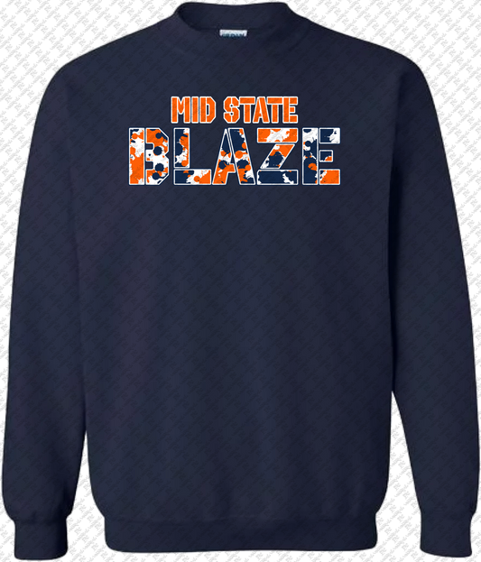 Blaze Block Camo Design Crewneck