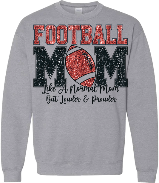 Glitter Loud Football Mom