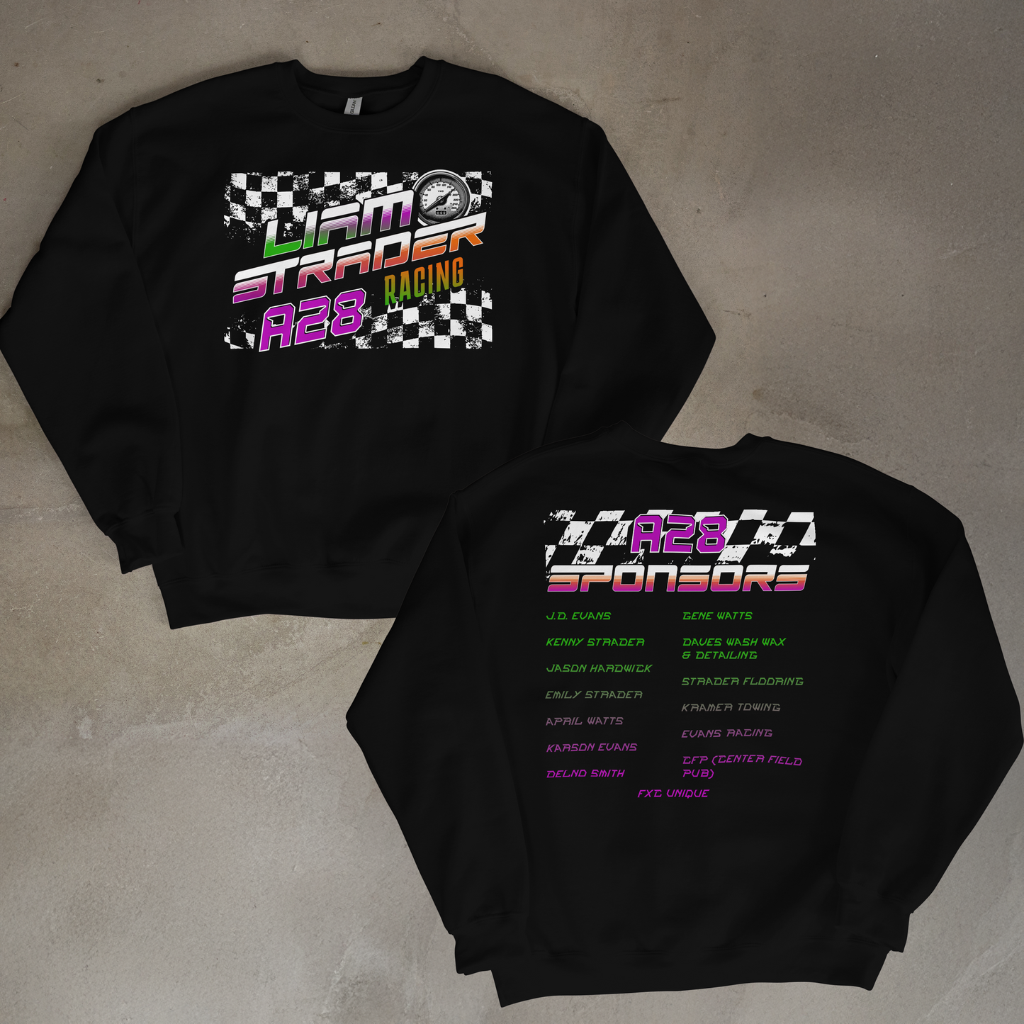 Liam Racing Purple Tones Crewneck