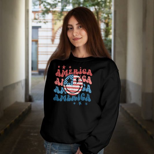 America Smiley Crewneck