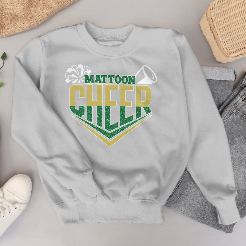 Mattoon Cheer Faux Glitter Crewneck