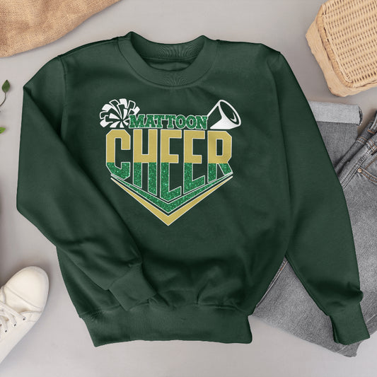 Mattoon Cheer Faux Glitter Crewneck