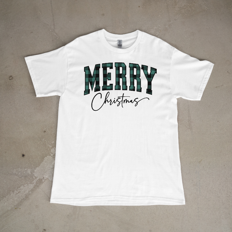 Merry Christmas Green Plaid