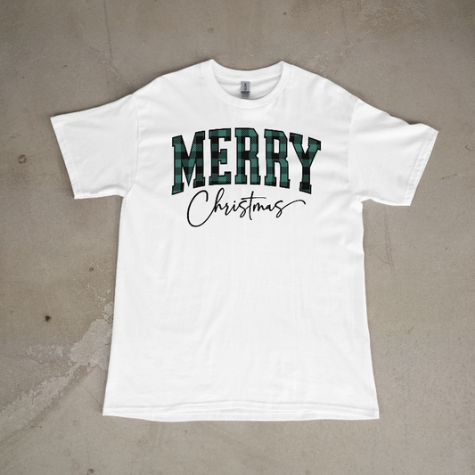 Merry Christmas Green Plaid