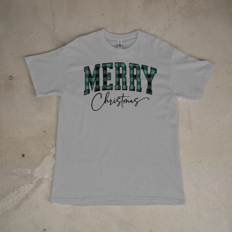 Merry Christmas Green Plaid