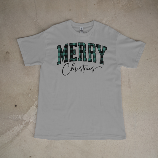 Merry Christmas Green Plaid