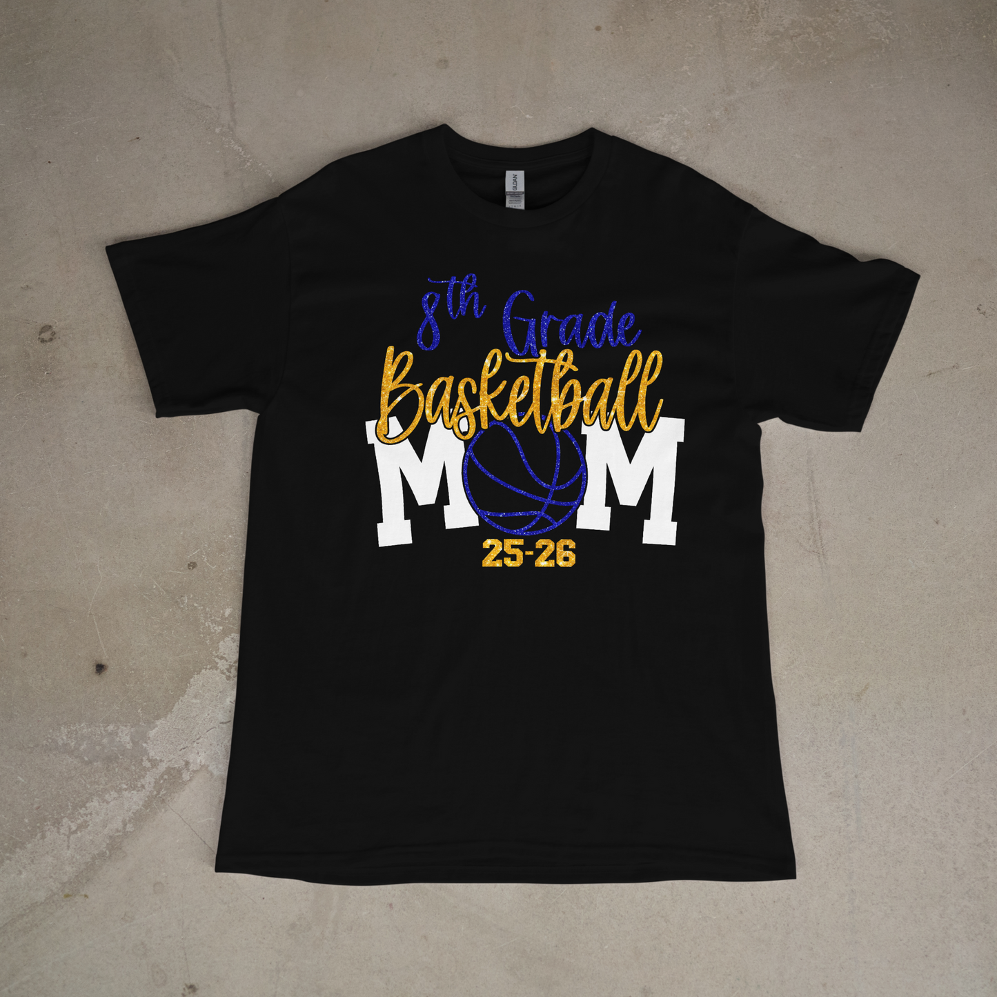 8th Grad Basketball Mom Glitter