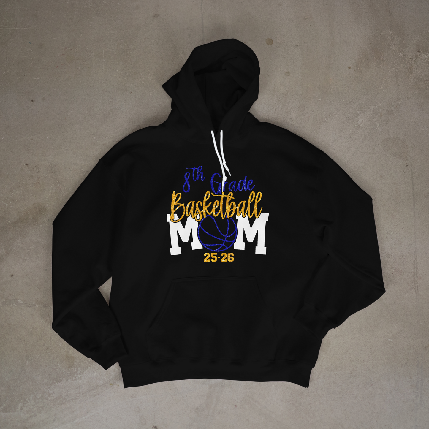 8th Grad Basketball Mom Glitter