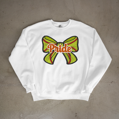 Pride Crochet Softball Bow