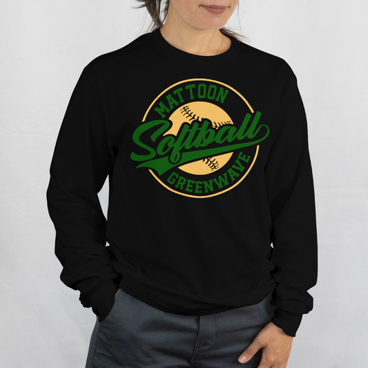 Greenwave Softball Badge Crewneck