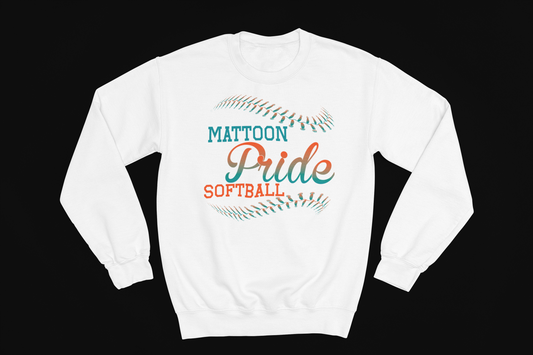 2-Tone White Pride Softball Crewneck